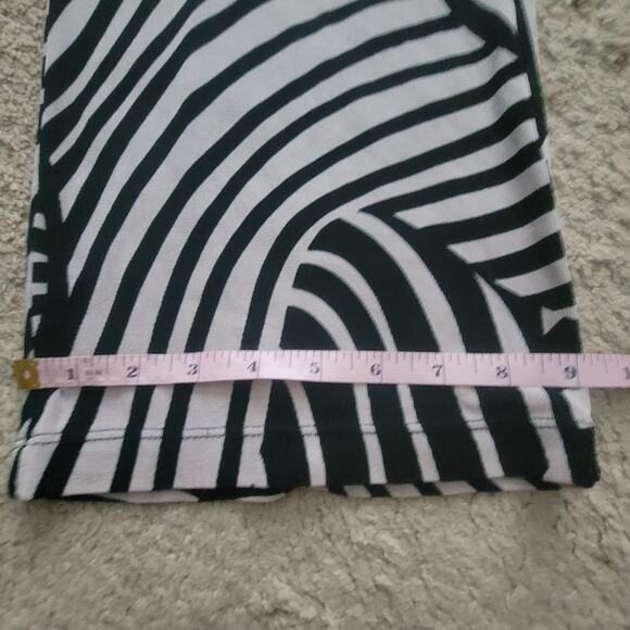 Chicos Travelers Sz 3 Slinky Acetate Pullon Pants Wide Leg Black White - Picture 9 of 11